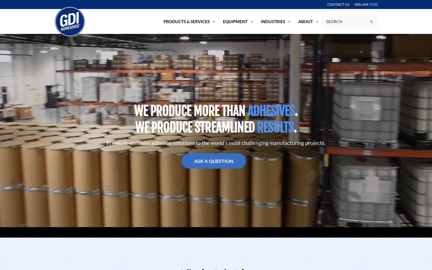 GDI Adhesives website